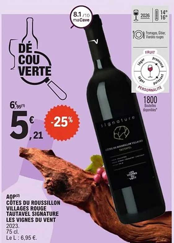 AOP Côtes du Roussillon Villages Rouge Tautavel Signature