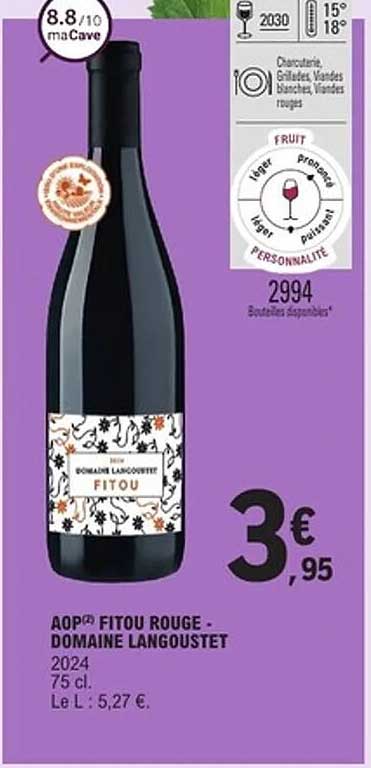 AOP® FITOU ROUGE - DOMAINE LANGOUSTET