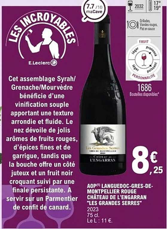 AOP Languedoc-Grès-de-Montpellier Rouge Château de l'Engarran "Les Grandes Serres" 2023