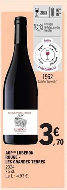 AOP Luberon Rouge - Les Grandes Terres