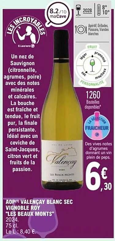 AOP Valençay Blanc Sec Vignoble Roy "Les Beaux Monts"