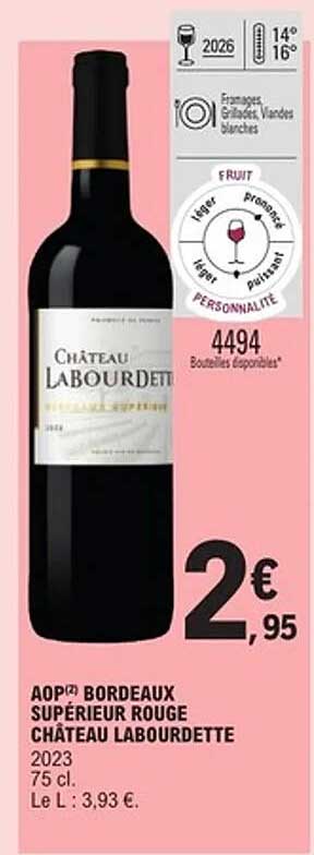 AOP(2) BORDEAUX SUPÉRIEUR ROUGE CHÂTEAU LABOURDETTE
