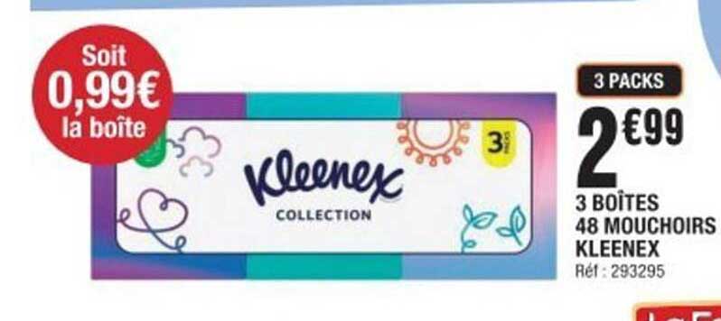 Kleenex Collection 3 boîtes 48 mouchoirs
