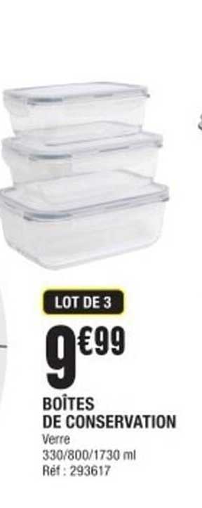 LOT DE 3 BOÎTES DE CONSERVATION