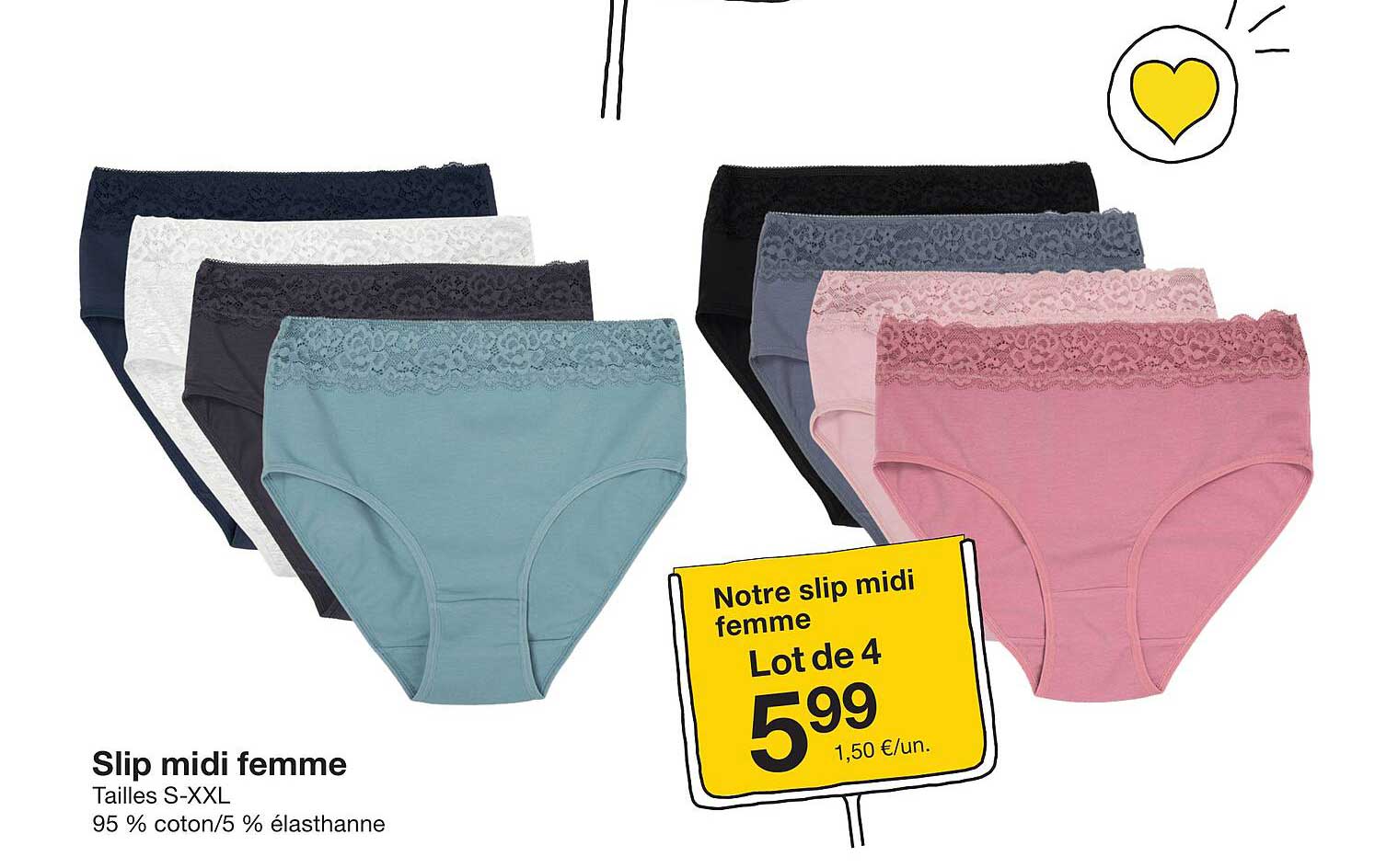 Slip midi femme