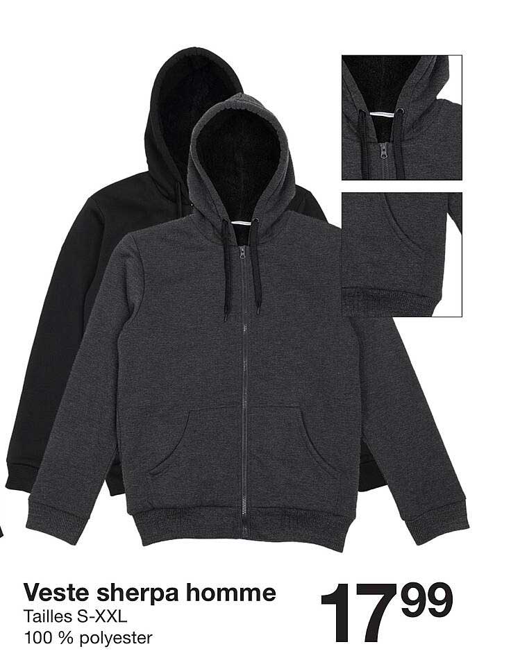 Veste sherpa homme