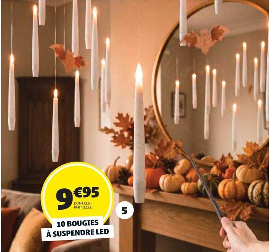 10 BOUGIES À SUSPENDRE LED