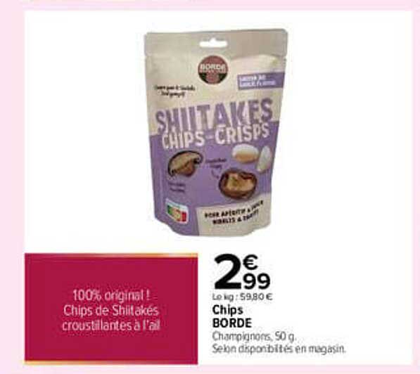 100% original ! Chips de Shiitakés croustillantes à l’ail