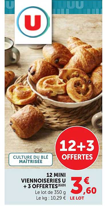 12 MINI VIENNOISERIES U + 3 OFFERTES(3)(D)