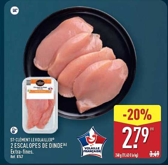 2 ESCALOPES DE DINDE
