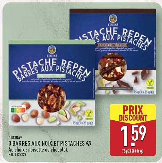 3 BARRES AUX NOIX ET PISTACHES