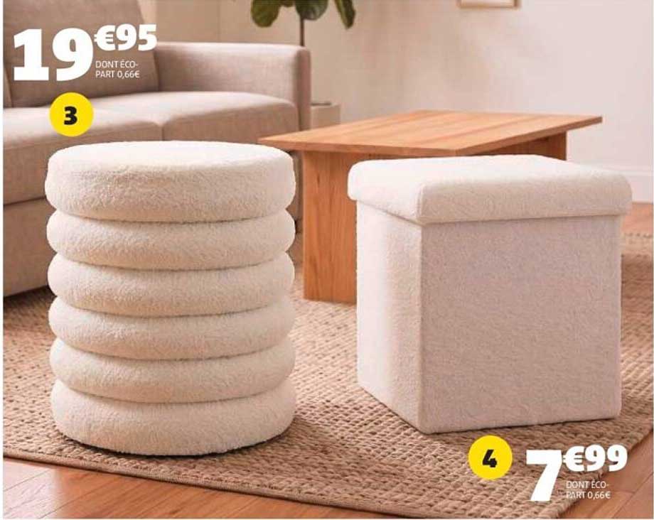 3 Pouf rond ou carré