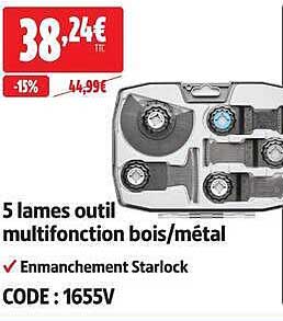 5 lames outil multifonction bois/métal