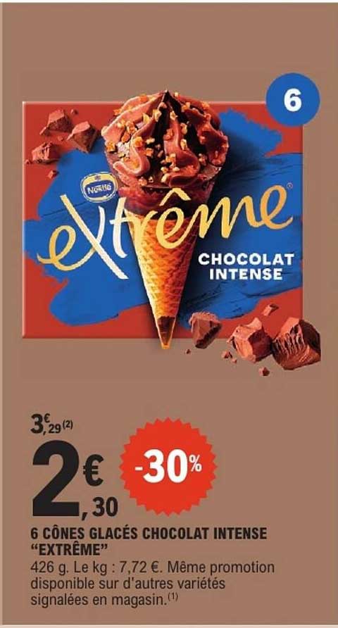 6 CÔNES GLACÉS CHOCOLAT INTENSE “EXTRÊME”