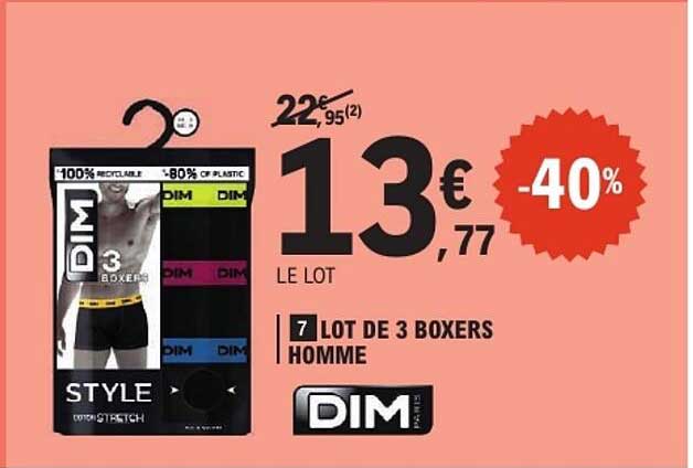 7 LOT DE 3 BOXERS HOMME