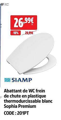 Abattant de WC frein de chute en plastique thermodurcissable blanc Sophia Premium