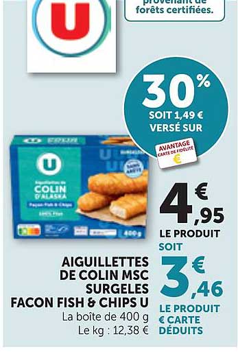 AIGUILLETTES DE COLIN MSC SURELES FACON FISH & CHIPS U