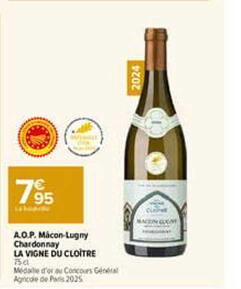 A.O.P. Mâcon-Lugny Chardonnay LA VIGNE DU CLOÎTRE