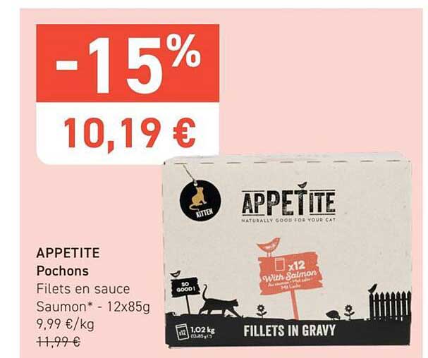 APPETITE Pochons Filets en sauce Saumon* - 12x85g