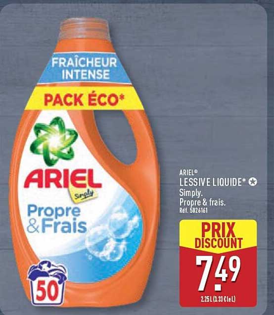 ARIEL LESSIVE LIQUIDE* Simply. Propre & frais.
