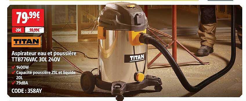 Aspirateur eau et poussière TTB776VAC 30L 240V