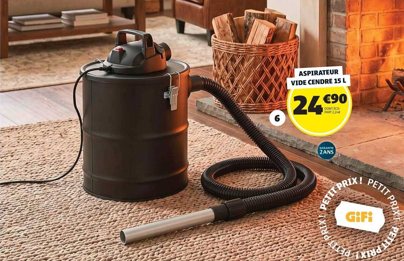 ASPIRATEUR VIDE CENDRE 15 L