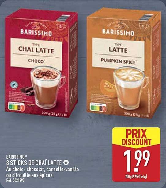 BARISSIMO® 8 STICKS DE CHAI LATTE