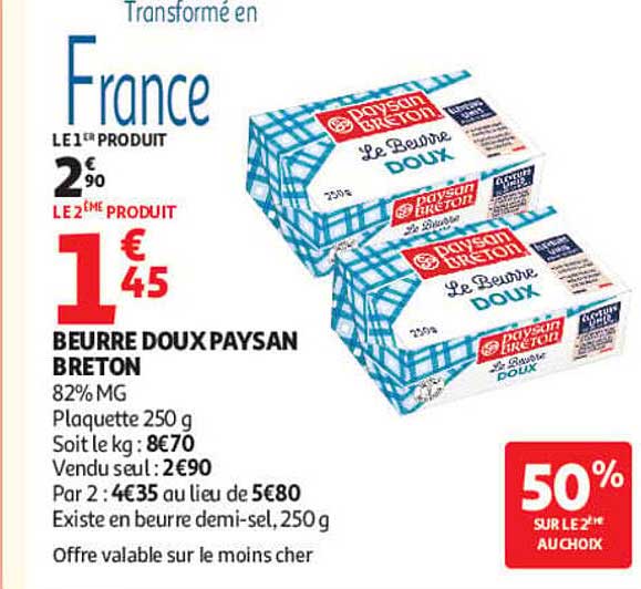 BEURRE DOUX PAYSAN BRETON