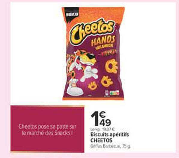 Biscuits apéritifs CHEETOS Gaufres Barbecue, 75 g
