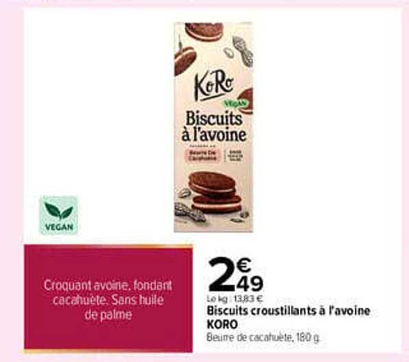 Biscuits croustillants à l'avoine KORO