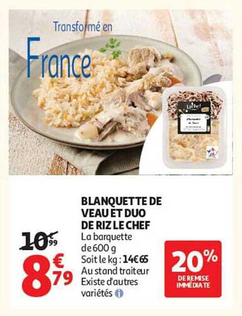 BLANQUETTE DE VEAU ET DUO DE RIZ LE CHEF