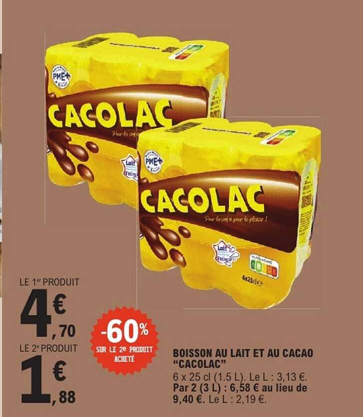 BOISSON AU LAIT ET AU CACAO “CACOLAC”