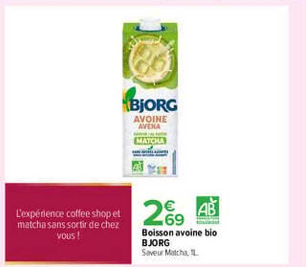 Boisson avoine bio BJORG Saveur Matcha, 1L