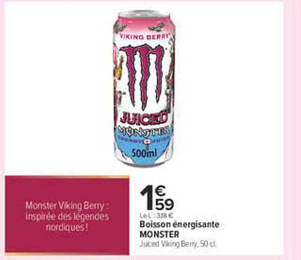 Boisson énergisante MONSTER Juiced Viking Berry, 50 cl