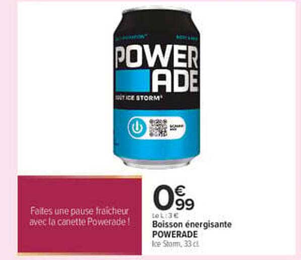Boisson énergisante POWERADE Ice Storm, 33 cl