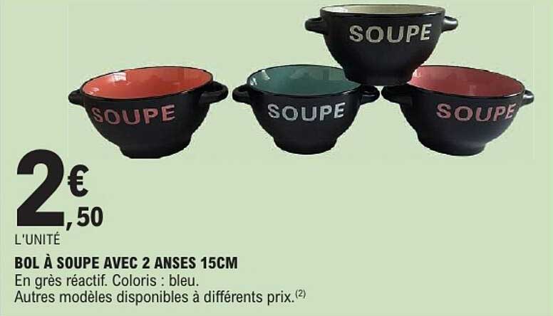 BOL À SOUPE AVEC 2 ANSES 15CM