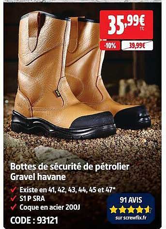 Bottes de sécurité de pétrolier Gravel havane