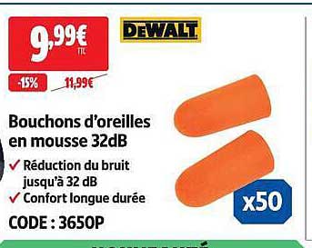 Bouchons d’oreilles en mousse 32dB