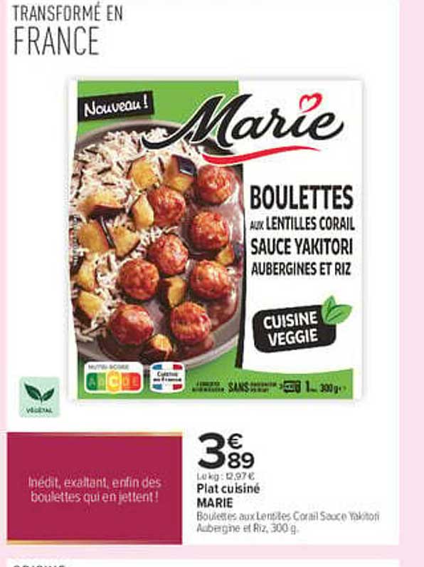 Boulettes aux lentilles corail sauce yakitori aubergines et riz