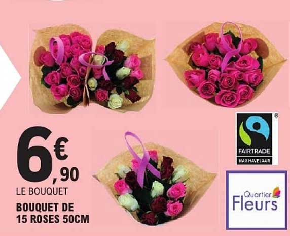 BOUQUET DE 15 ROSES 50CM