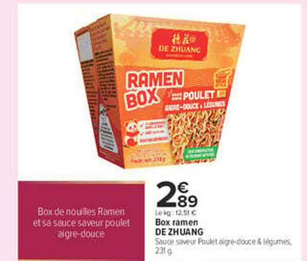 Box de nouilles Ramen et sa sauce saveur poulet aigre-douce
