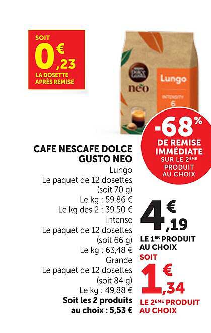 CAFE NESCAFE DOLCE GUSTO NEO