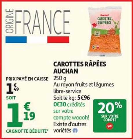 CAROTTES RÂPÉES AUCHAN