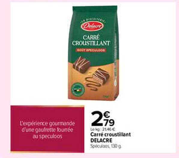 Carré croustillant DELACRE Spéculoos, 130 g