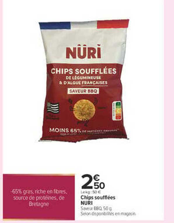 Chips soufflées NURI Saveur BBQ 50 g