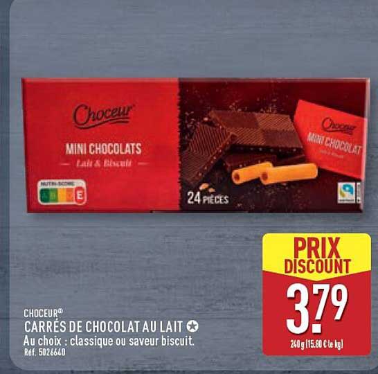 CHOCEUR® CARRÉS DE CHOCOLAT AU LAIT