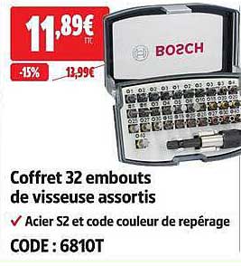 Coffret 32 embouts de vissseuse assortis
