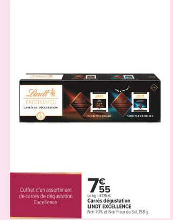 Coffret d’un assortiment de carrés de dégustation Excellence
