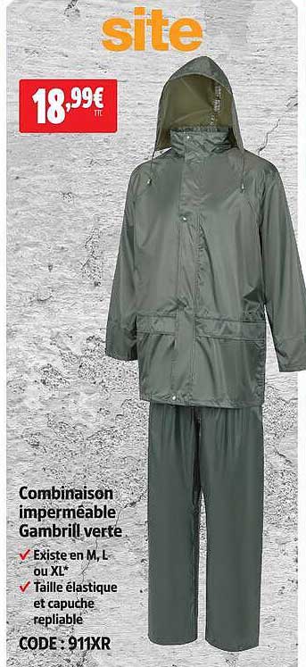 Combinaison imperméable Gambrill verte