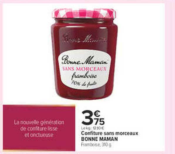 Confiture sans morceaux BONNE MAMAN Framboise, 310 g